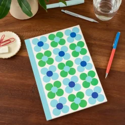 A5 notebook - Blue and green Daisy