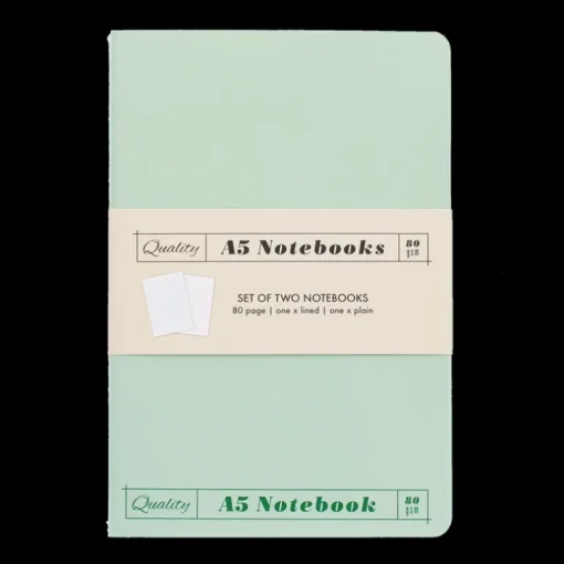 A5 notebooks (set of 2) - Green & aqua