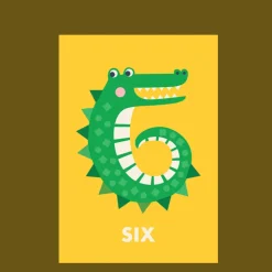 Birthday card - Crocodile SIX