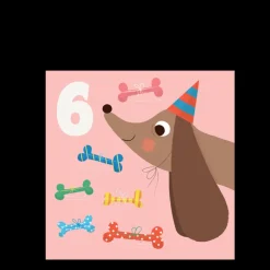Birthday card - Dog and bones SIX