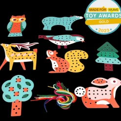 Children's cardboard stitching kit - Woodland