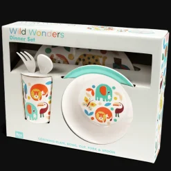 Children's melamine dinner set (5 pieces) - Wild Wonders