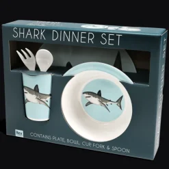 Children's melamine dinner set (5 pieces) - Sharks