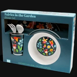 Children's melamine dinner set (5 pieces) - Fairies in the Garden