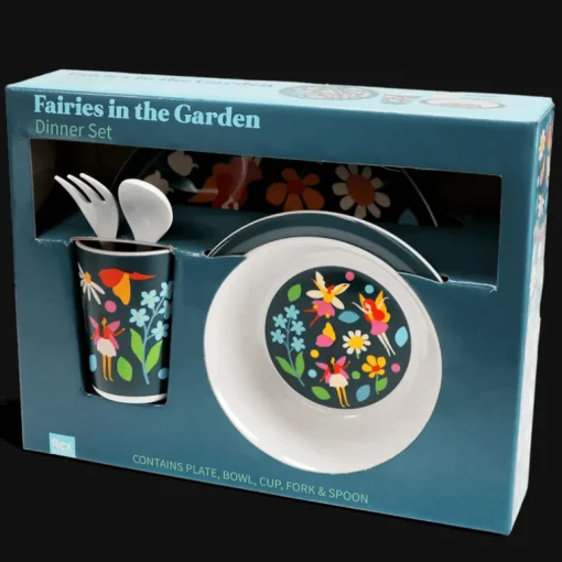 Children's melamine dinner set (5 pieces) - Fairies in the Garden