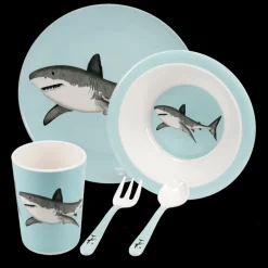 Children's melamine dinner set (5 pieces) - Sharks