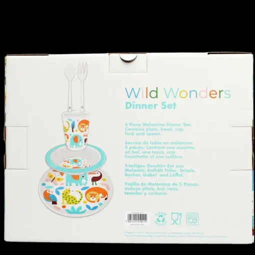 Children's melamine dinner set (5 pieces) - Wild Wonders