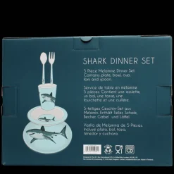 Children's melamine dinner set (5 pieces) - Sharks