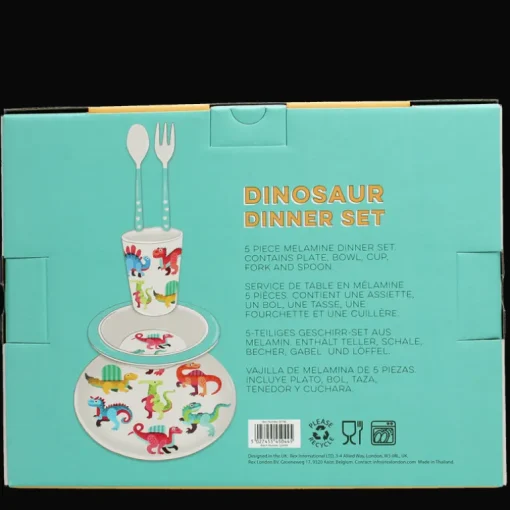 Children's melamine dinner set (5 pieces) - Baby Dinos