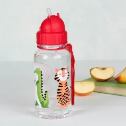Children's water bottle with straw 500ml - Colourful Creatures