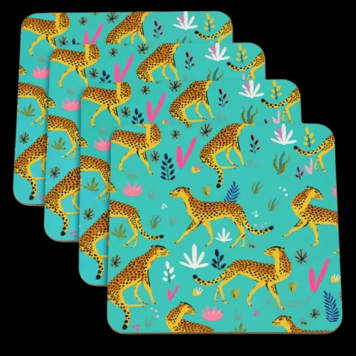Coasters (set of 4) - Cheetah