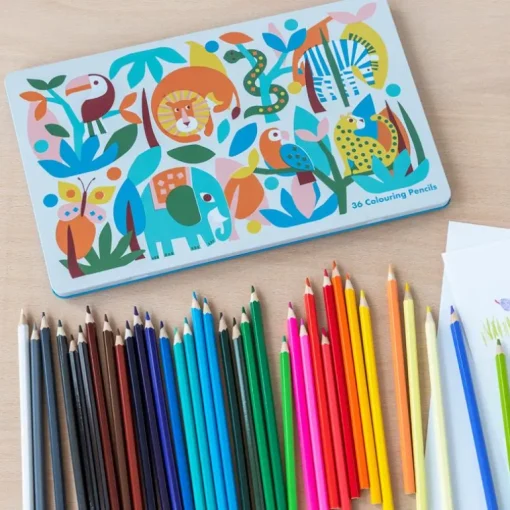 36 colouring pencils in a tin - Wild Wonders