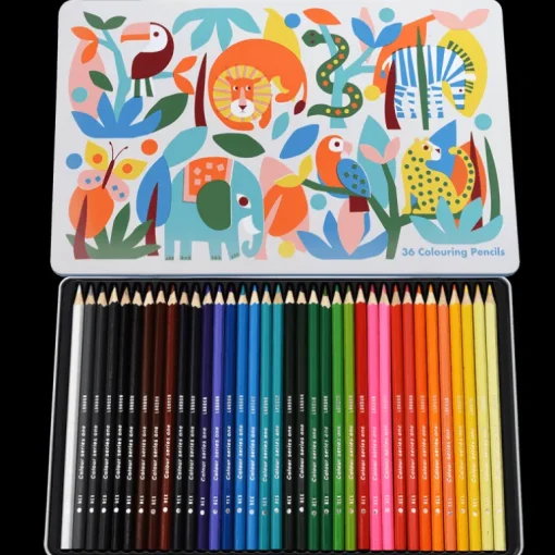 36 colouring pencils in a tin - Wild Wonders