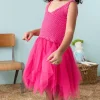 Crochet dress (5-6 years) - Bright pink