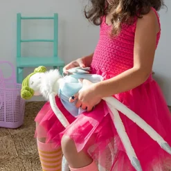Crochet dress (5-6 years) - Bright pink