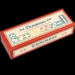 Dominoes in a wooden box