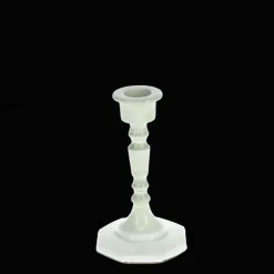 Enamel candlestick (13cm) - Light grey