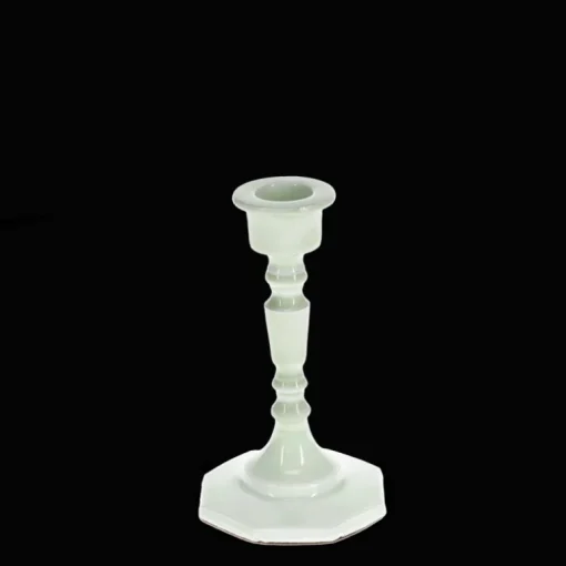 Enamel candlestick (13cm) - Light grey