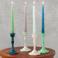 Enamel candlestick (13cm) - Light grey