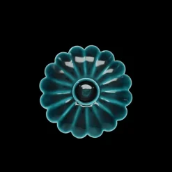 Enamel flat flower candle holder - Blue