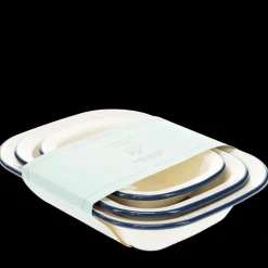 Enamel pie dishes (set of 3) - Blue
