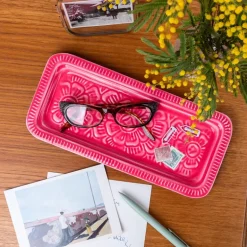 Enamel trinket tray - Vibrant pink