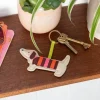 Faux leather keyring - Sausage Dog