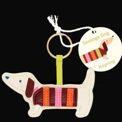 Faux leather keyring - Sausage Dog
