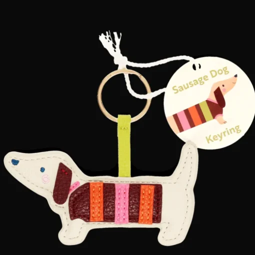 Faux leather keyring - Sausage Dog