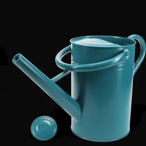 Galvanised steel watering can 4.5L - Blue
