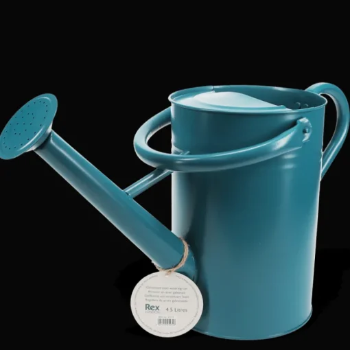 Galvanised steel watering can 4.5L - Blue