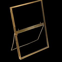 Glass and brass metal standing frame (18 x 13cm)