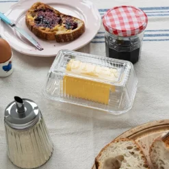 Glass butter dish