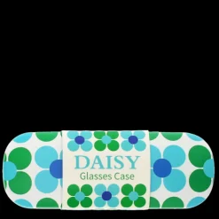 Glasses case & cleaning cloth - Blue and green Daisy