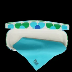 Glasses case & cleaning cloth - Blue and green Daisy