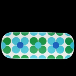 Glasses case & cleaning cloth - Blue and green Daisy
