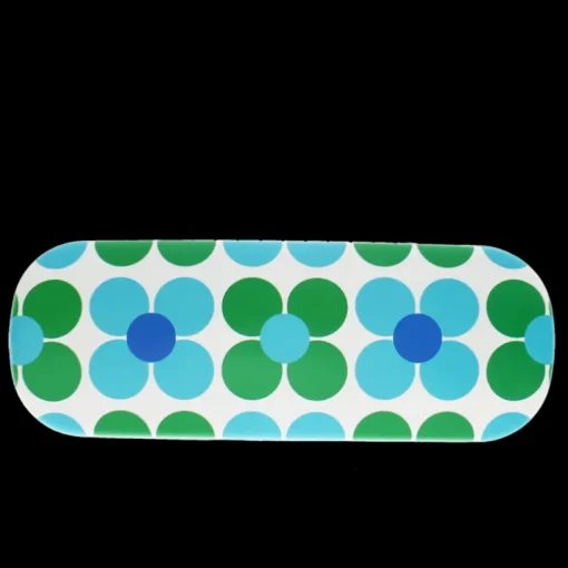 Glasses case & cleaning cloth - Blue and green Daisy