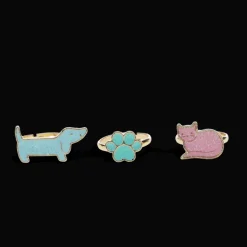 Glitter rings (set of 3) - Dog & cat