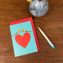 Greetings card - Birds and heart