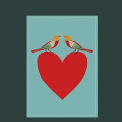 Greetings card - Birds and heart