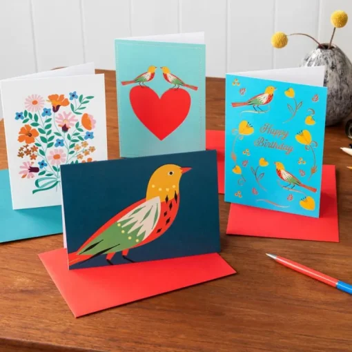 Greetings card - Birds and heart