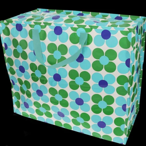 Jumbo storage bag - Blue and green Daisy