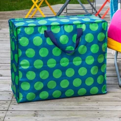 Jumbo storage bag - Spotlight green on blue