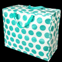Jumbo storage bag - Spotlight turquoise on white