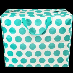Jumbo storage bag - Spotlight turquoise on white
