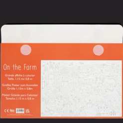 Large colouring poster with pencils - On the Farm