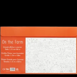 Large colouring poster with pencils - On the Farm