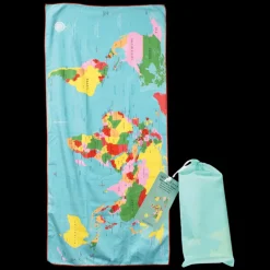 Microfibre travel towel - World Map