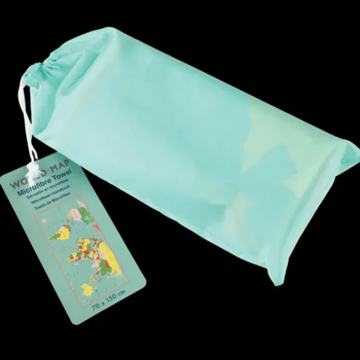Microfibre travel towel - World Map