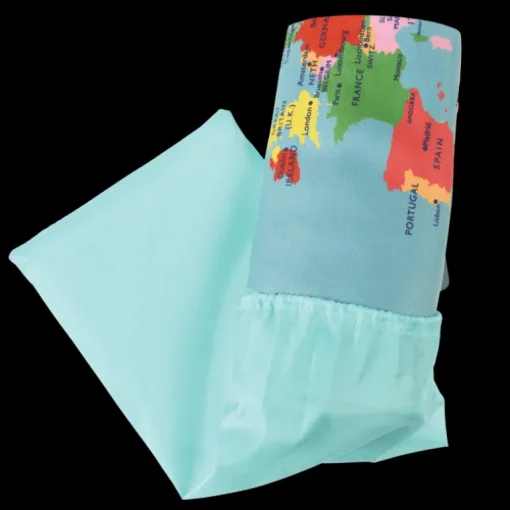 Microfibre travel towel - World Map